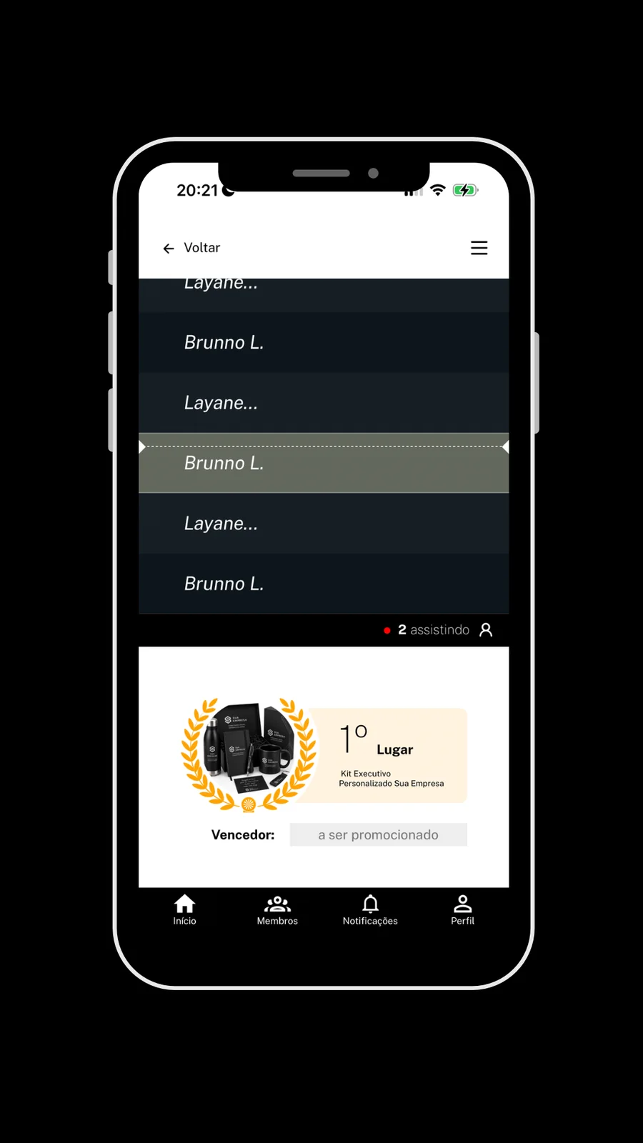 Tela 4 do app Sorteador para participantes