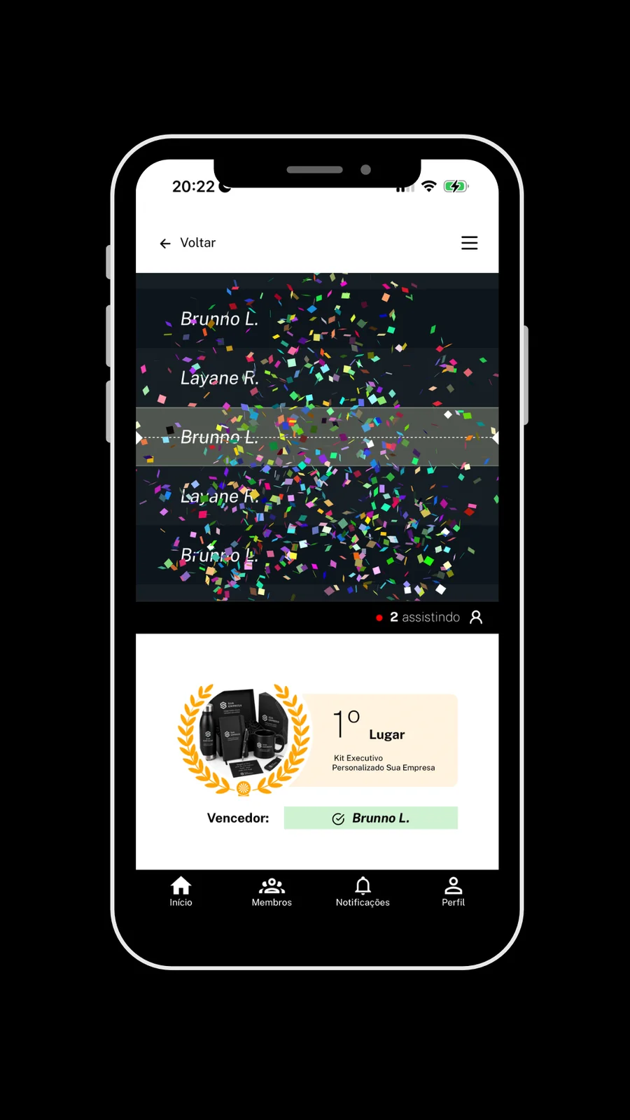 Tela 11 do app Sorteador para participantes