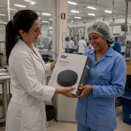 Cliente recebendo prêmio em campanha promocional