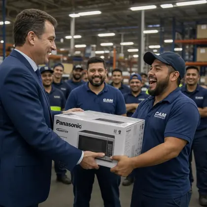 Cliente recebendo prêmio em campanha promocional