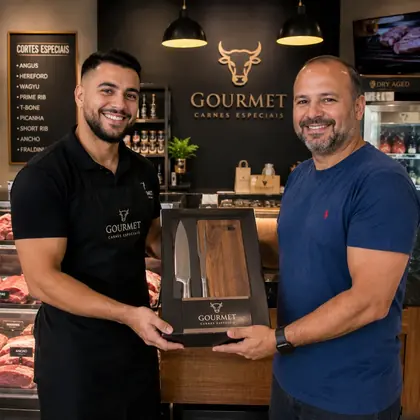 Cliente recebendo prêmio em campanha promocional