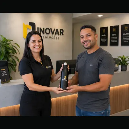 Cliente recebendo prêmio em campanha promocional