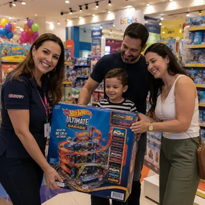 Cliente recebendo prêmio em campanha promocional