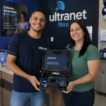 Cliente recebendo prêmio em campanha promocional