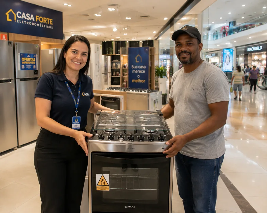 Cliente recebendo pr&ecirc;mio em campanha promocional