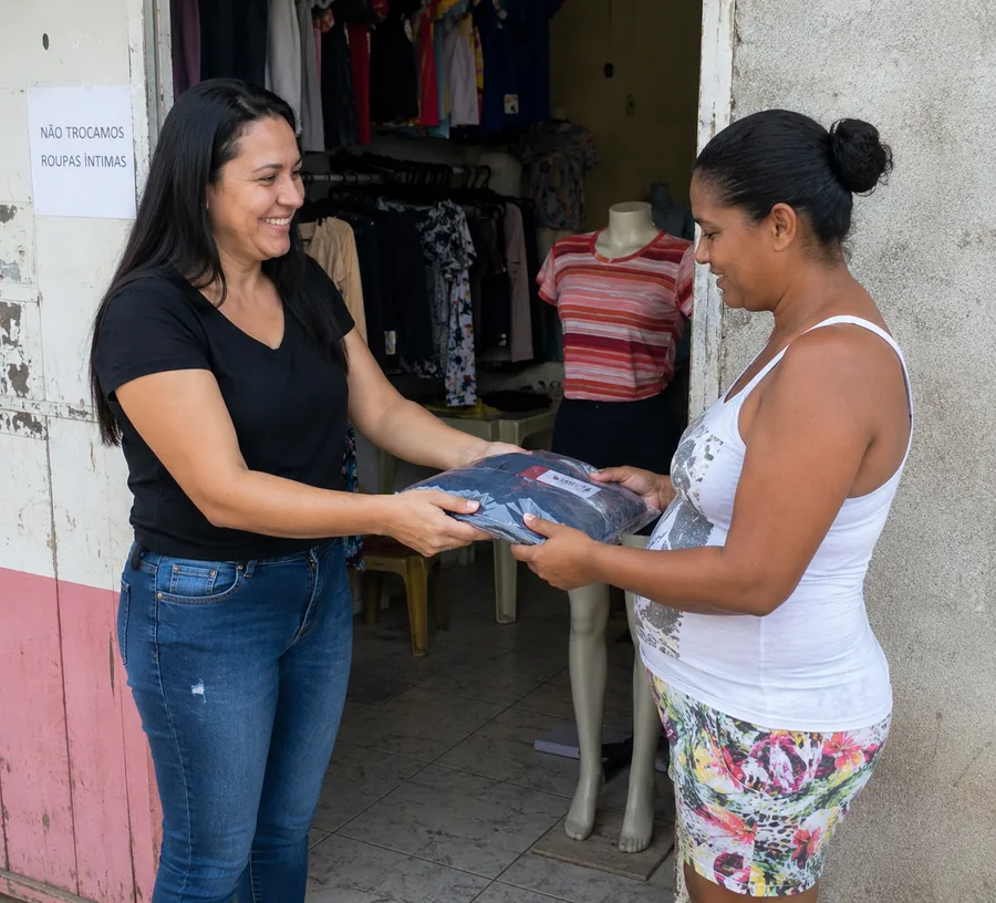 Cliente recebendo pr&ecirc;mio em campanha promocional